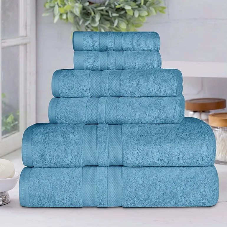 SUPERIOR® Ultra Collection | 100% Cotton 6-pc. Quick Dry Solid Bath Towel Set