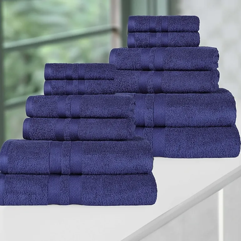 SUPERIOR® Ultra Collection | 100% Cotton 12-pc. Quick Dry Solid Bath Towel Set