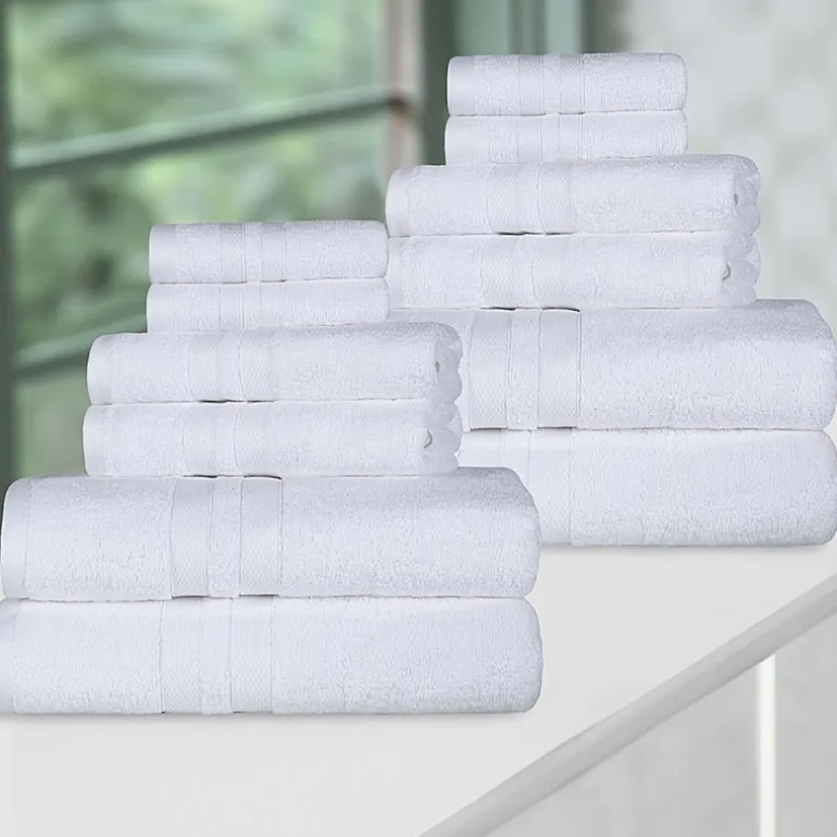 SUPERIOR® Ultra Collection | 100% Cotton 12-pc. Quick Dry Solid Bath Towel Set