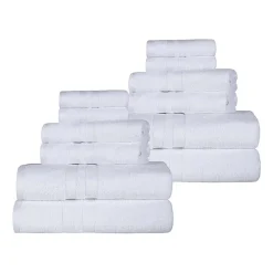 SUPERIOR® Ultra Collection | 100% Cotton 12-pc. Quick Dry Solid Bath Towel Set