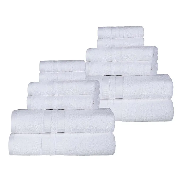 SUPERIOR® Ultra Collection | 100% Cotton 12-pc. Quick Dry Solid Bath Towel Set