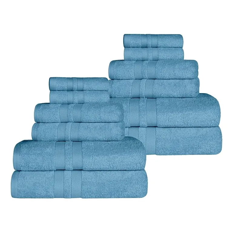 SUPERIOR® Ultra Collection | 100% Cotton 12-pc. Quick Dry Solid Bath Towel Set