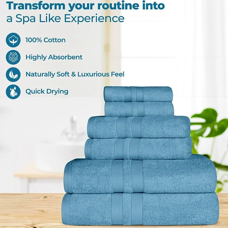 SUPERIOR® Ultra Collection | 100% Cotton 12-pc. Quick Dry Solid Bath Towel Set