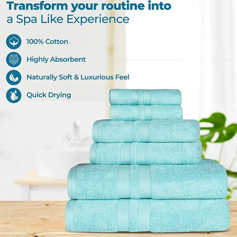 SUPERIOR® Ultra Collection | 100% Cotton 12-pc. Quick Dry Solid Bath Towel Set