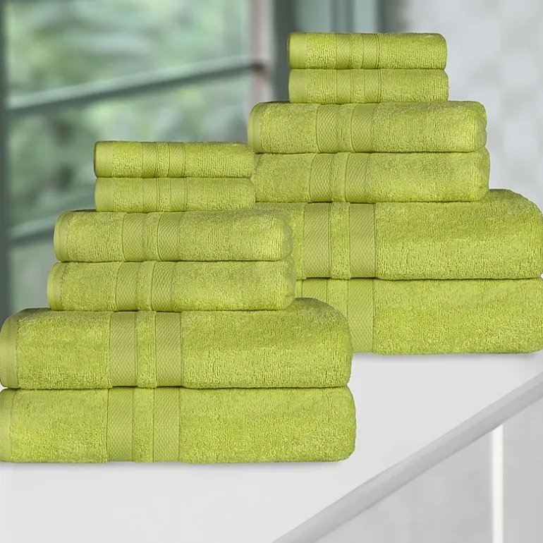 SUPERIOR® Ultra Collection | 100% Cotton 12-pc. Quick Dry Solid Bath Towel Set