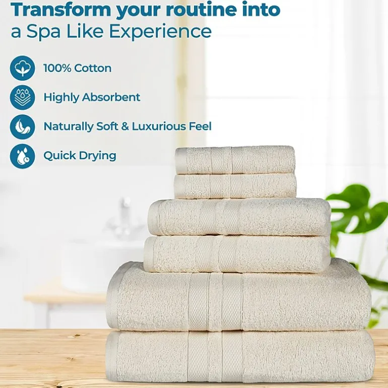 SUPERIOR® Ultra Collection | 100% Cotton 12-pc. Quick Dry Solid Bath Towel Set