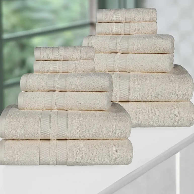 SUPERIOR® Ultra Collection | 100% Cotton 12-pc. Quick Dry Solid Bath Towel Set
