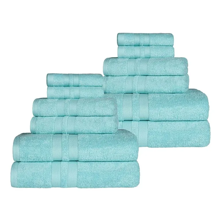 SUPERIOR® Ultra Collection | 100% Cotton 12-pc. Quick Dry Solid Bath Towel Set