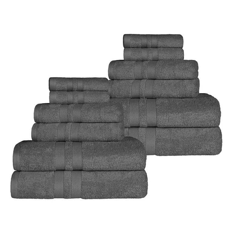 SUPERIOR® Ultra Collection | 100% Cotton 12-pc. Quick Dry Solid Bath Towel Set