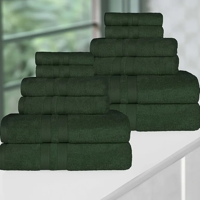 SUPERIOR® Ultra Collection | 100% Cotton 12-pc. Quick Dry Solid Bath Towel Set