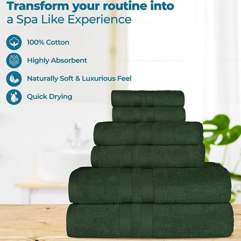 SUPERIOR® Ultra Collection | 100% Cotton 12-pc. Quick Dry Solid Bath Towel Set