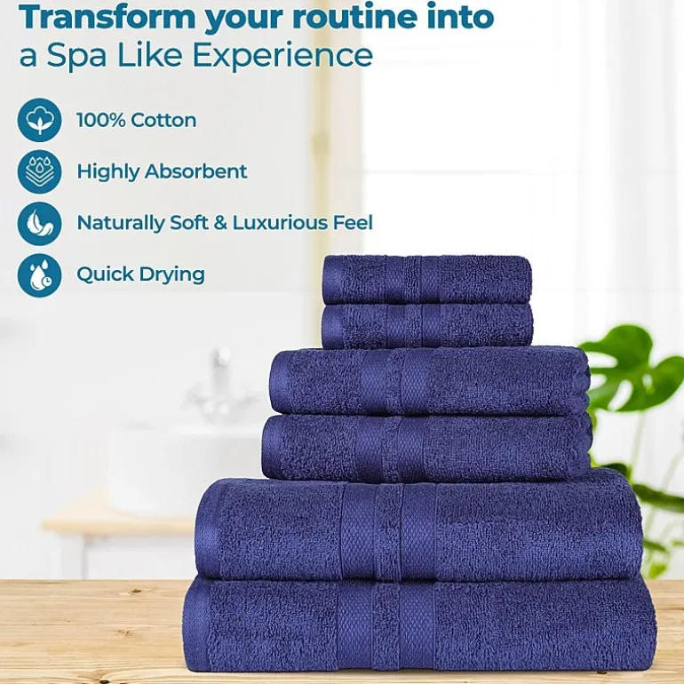 SUPERIOR® Ultra Collection | 100% Cotton 12-pc. Quick Dry Solid Bath Towel Set