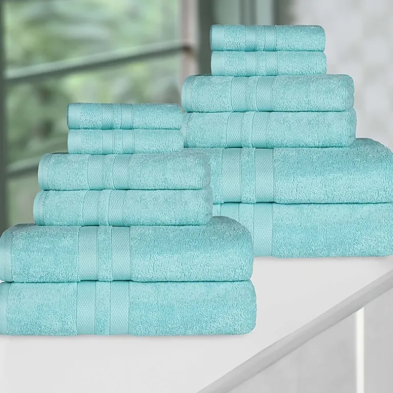 SUPERIOR® Ultra Collection | 100% Cotton 12-pc. Quick Dry Solid Bath Towel Set