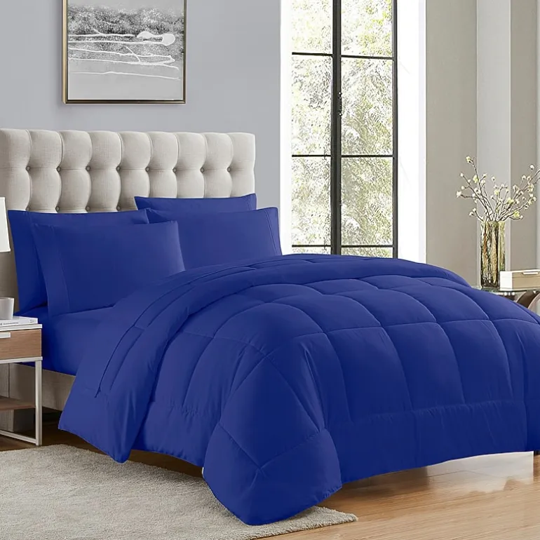 Sweet Home Collection™ All Season Reversible Bed-in-A-Bag Solid Color Comforter & Sheet Set Ultra Soft Bedding