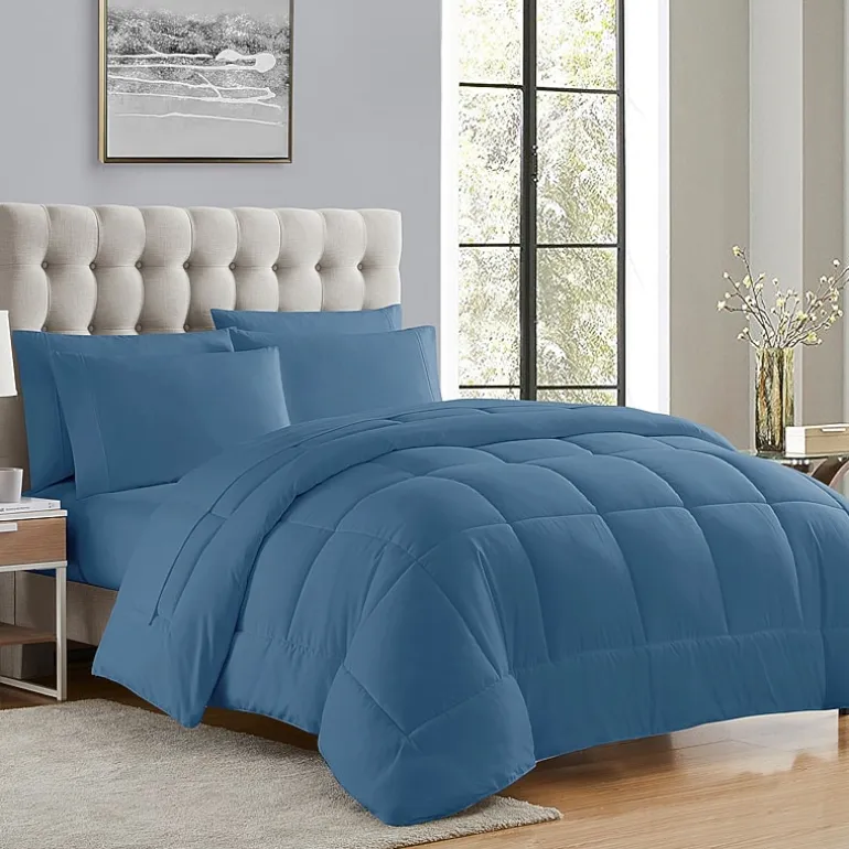 Sweet Home Collection™ All Season Reversible Bed-in-A-Bag Solid Color Comforter & Sheet Set Ultra Soft Bedding
