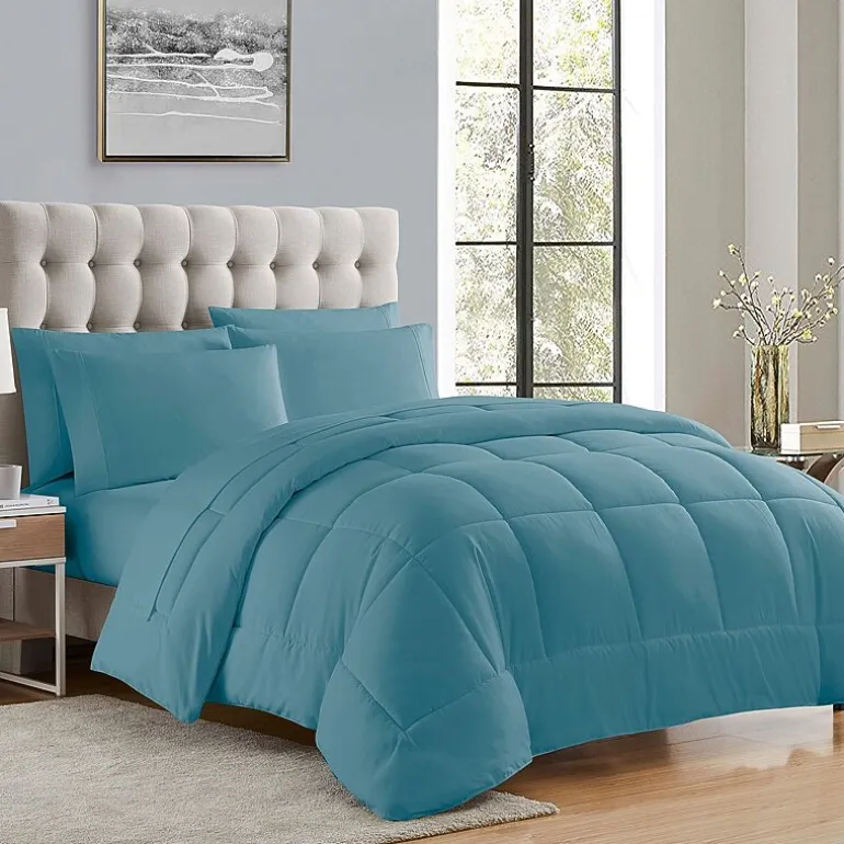 Sweet Home Collection™ All Season Reversible Bed-in-A-Bag Solid Color Comforter & Sheet Set Ultra Soft Bedding