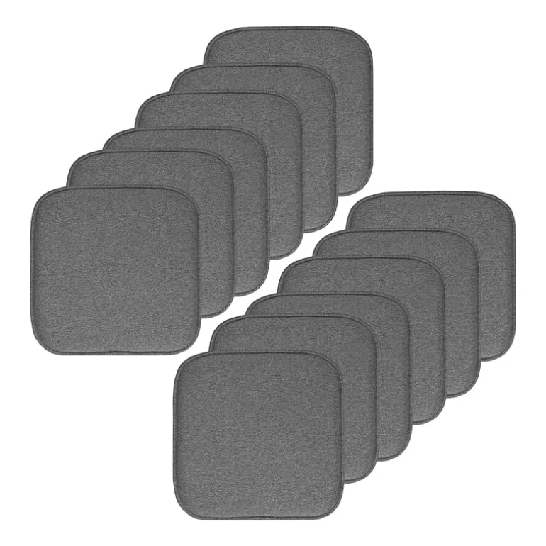 Sweet Home Collection™ Charlotte Jacquard Memory Foam No Slip Back 16" x 16" Chair Pad Cushion