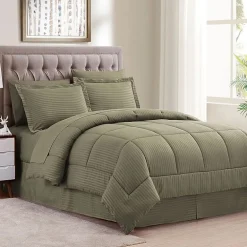 Sweet Home Collection™ Embossed Dobby Stripe Bed In A Bag All Season Complete Set