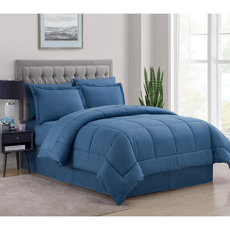 Sweet Home Collection™ Embossed Dobby Stripe Bed In A Bag All Season Complete Set