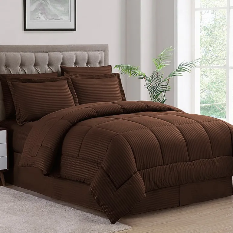 Sweet Home Collection™ Embossed Dobby Stripe Bed In A Bag All Season Complete Set