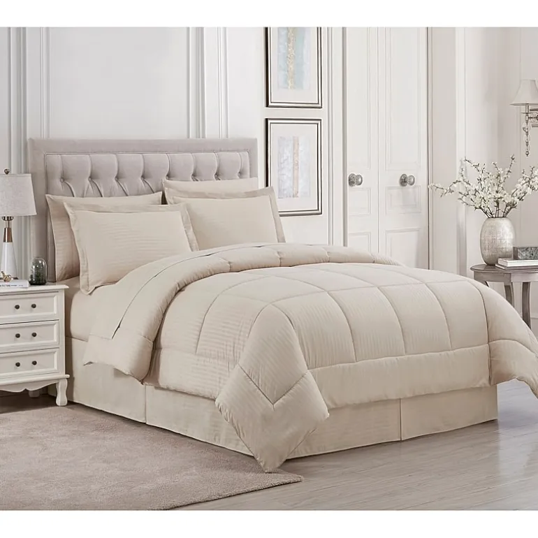 Sweet Home Collection™ Embossed Dobby Stripe Bed In A Bag All Season Complete Set