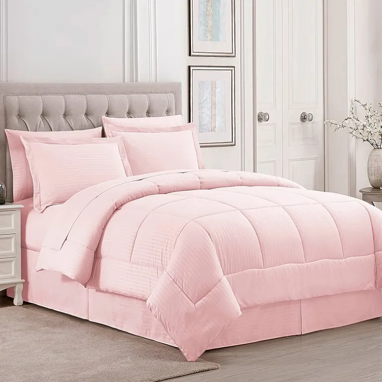 Sweet Home Collection™ Embossed Dobby Stripe Bed In A Bag All Season Complete Set