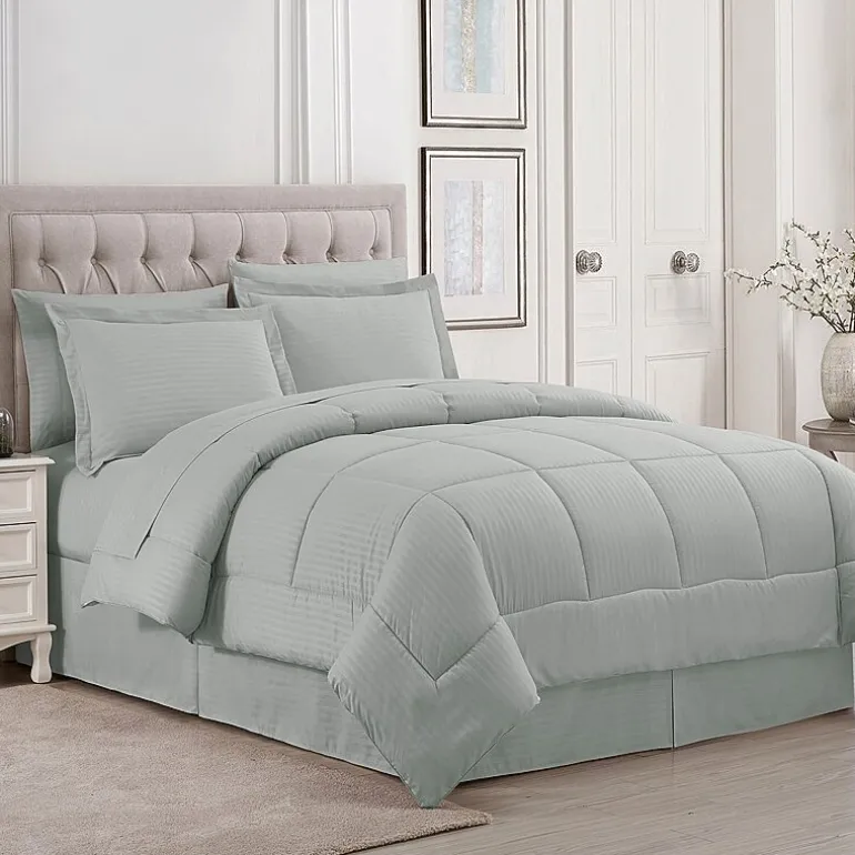 Sweet Home Collection™ Embossed Dobby Stripe Bed In A Bag All Season Complete Set