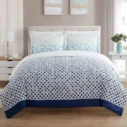 Sweet Home Collection™ Genova Bed-in-A-Bag Printed Comforter Set with Bonus Pillowcases