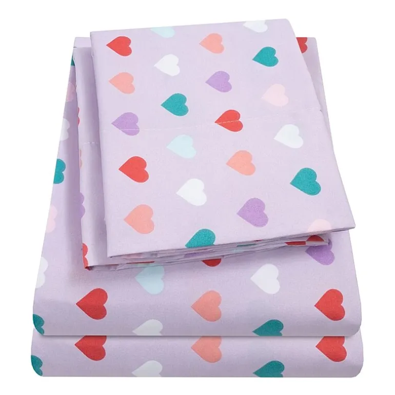 Sweet Home Collection™ Hearts Microfiber Wrinkle Resistant Kids Sheet Set