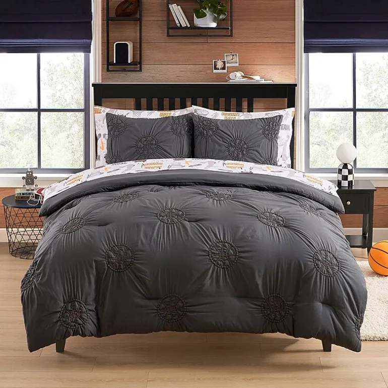 Sweet Home Collection Pintuck Basketball Kids Bedding Set Down Alternative Comforter Set