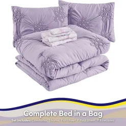 Sweet Home Collection Pintuck Floral Kids Bedding Set Down Alternative Comforter Set