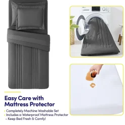 Sweet Home Collection Quilted Cozy Breathable Bedding Set Down Alternative Comforter Set
