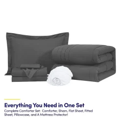 Sweet Home Collection Quilted Cozy Breathable Bedding Set Down Alternative Comforter Set