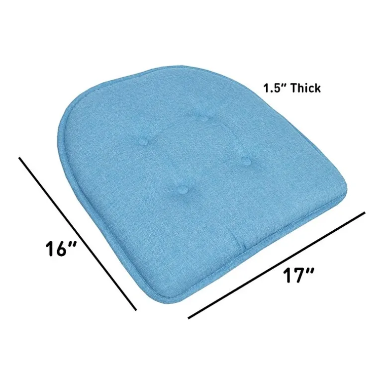 Sweet Home Collection™ Solid Color U Shaped Memory Foam 17" x 16" Chair Cushions