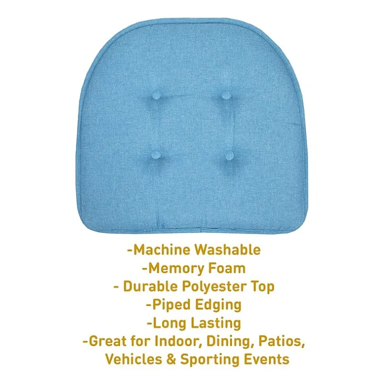 Sweet Home Collection™ Solid Color U Shaped Memory Foam 17" x 16" Chair Cushions