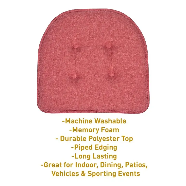 Sweet Home Collection™ Solid Color U Shaped Memory Foam 17" x 16" Chair Cushions