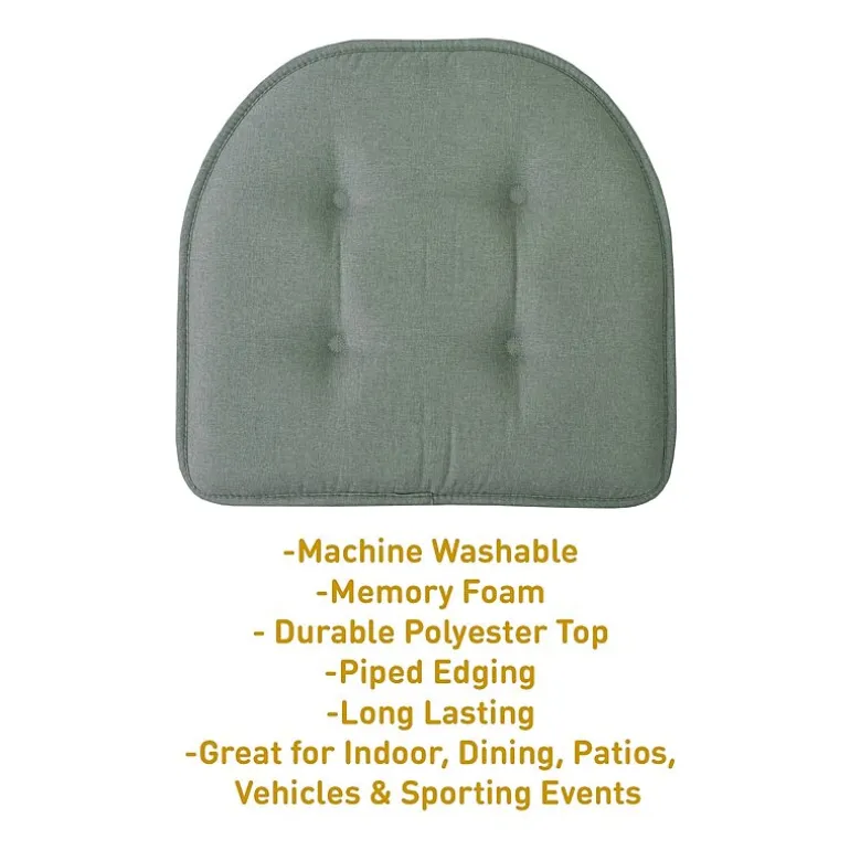 Sweet Home Collection™ Solid Color U Shaped Memory Foam 17" x 16" Chair Cushions