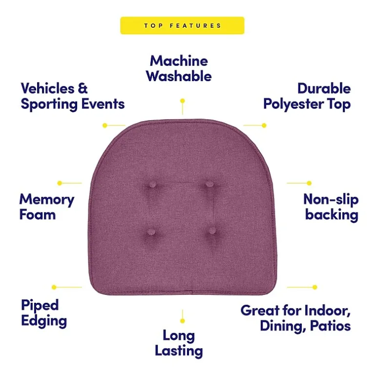 Sweet Home Collection™ Solid Color U Shaped Memory Foam 17" x 16" Chair Cushions