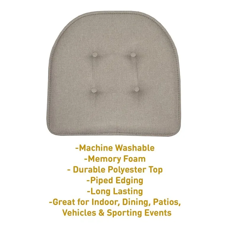 Sweet Home Collection™ Solid Color U Shaped Memory Foam 17" x 16" Chair Cushions