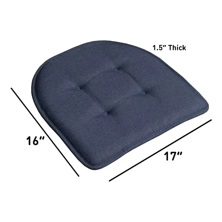 Sweet Home Collection™ Solid Color U Shaped Memory Foam 17" x 16" Chair Cushions