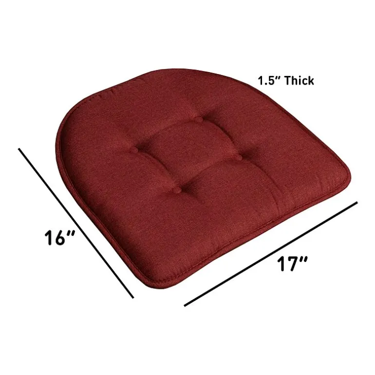 Sweet Home Collection™ Solid Color U Shaped Memory Foam 17" x 16" Chair Cushions
