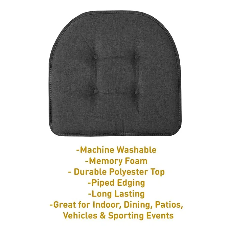Sweet Home Collection™ Solid Color U Shaped Memory Foam 17" x 16" Chair Cushions