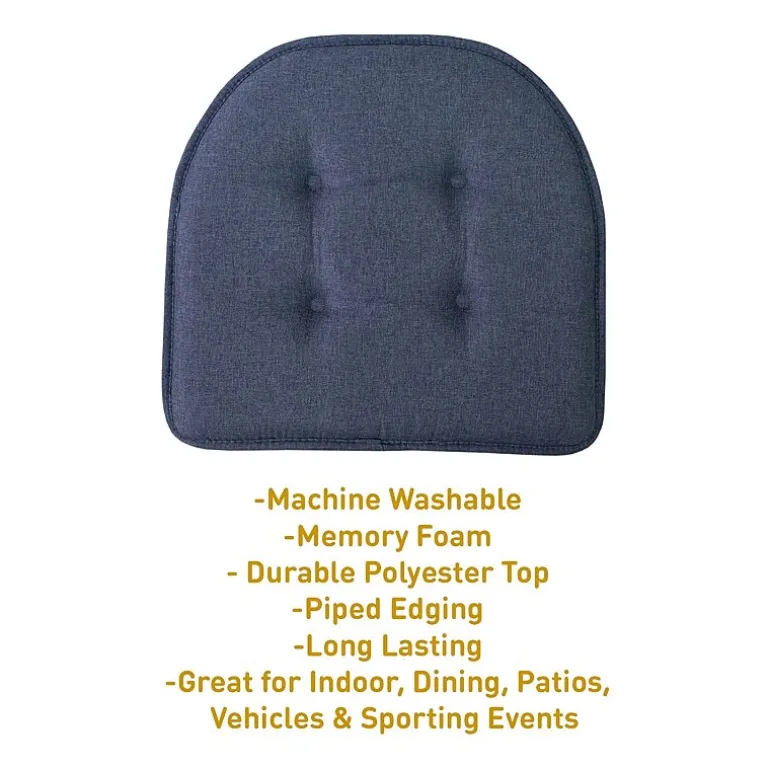 Sweet Home Collection™ Solid Color U Shaped Memory Foam 17" x 16" Chair Cushions