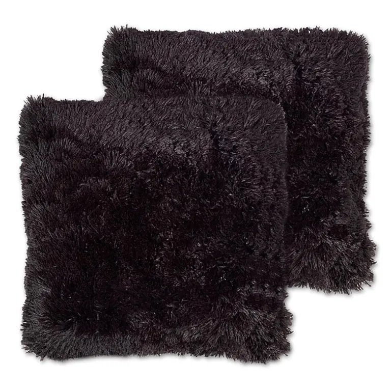 Sweet Home Collection™ Very Soft & Comfy Plush Long Faux Fur 18" x 18" Throw Pillows 2 Pack