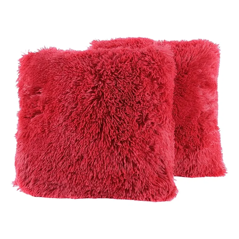 Sweet Home Collection™ Very Soft & Comfy Plush Long Faux Fur 18" x 18" Throw Pillows 2 Pack
