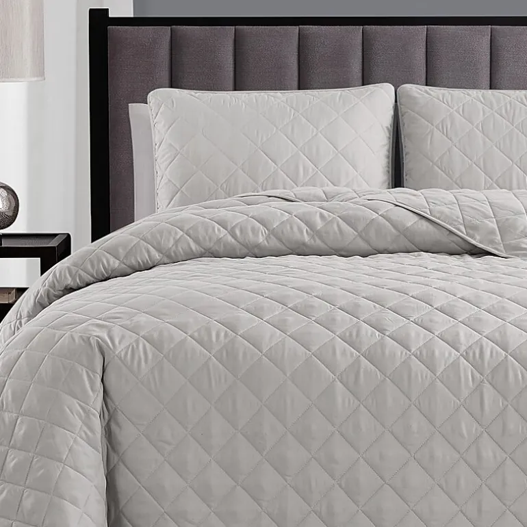 Swift Home Lightweight Oversized Diamond Stitched Coverlet Bedspread Set Wrinkle Resistant Quilt Set