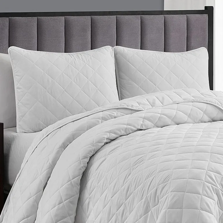 Swift Home Lightweight Oversized Diamond Stitched Coverlet Bedspread Set Wrinkle Resistant Quilt Set