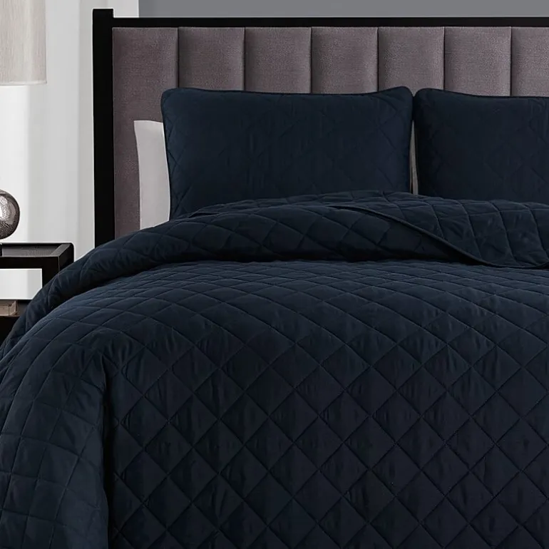 Swift Home Lightweight Oversized Diamond Stitched Coverlet Bedspread Set Wrinkle Resistant Quilt Set