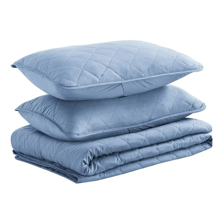 Swift Home Lightweight Oversized Diamond Stitched Coverlet Bedspread Set Wrinkle Resistant Quilt Set