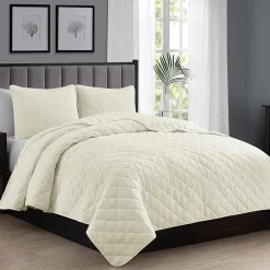 Swift Home Lightweight Oversized Diamond Stitched Coverlet Bedspread Set Wrinkle Resistant Quilt Set